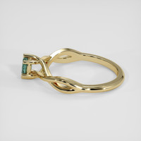 0.30 Ct. Bluish Green Sapphire Ring, 18K Yellow Gold 4