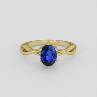 2.01 Ct. Blue Sapphire Ring, 18K Yellow Gold 1