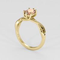 1.03 Ct. Padparadscha Sapphire Ring, 18K Yellow Gold 2