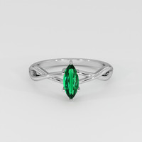 0.42 Ct. Emerald Ring, Platinum 950 1