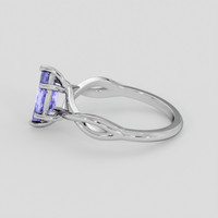 1.05 Ct. Purple Sapphire Ring, Silver 4