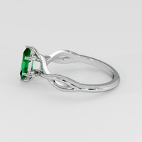 0.42 Ct. Emerald Ring, 18K White Gold 4
