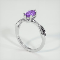 1.51 Ct. Purple Sapphire Ring, 18K White Gold 2