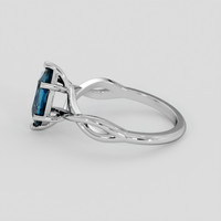 1.25 Ct. Greenish Blue Sapphire Ring, 18K White Gold 4