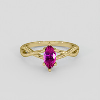 0.78 Ct. Pinkish Purple Sapphire Ring, 10K Yellow Gold 1