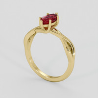 1.00 Ct. Ruby Ring, 10K Yellow Gold 2