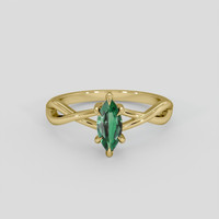 0.51 Ct. Green to Purplish Red Alexandrite Ring, 14K Yellow Gold 1
