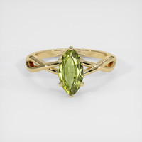 0.90 Ct. Yellowish Green Sapphire Ring, 14K Yellow Gold 1