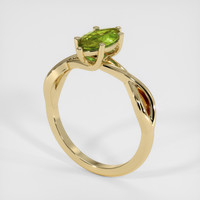 0.90 Ct. Yellowish Green Sapphire Ring, 14K Yellow Gold 2