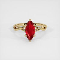 2.04 Ct. Ruby Ring, 18K Yellow Gold 1
