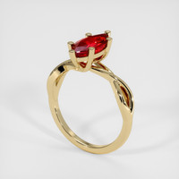 2.04 Ct. Ruby Ring, 18K Yellow Gold 2