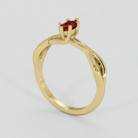 0.23 Ct. Ruby Ring, 18K Yellow Gold 2