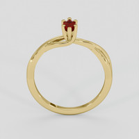 0.23 Ct. Ruby Ring, 18K Yellow Gold 3