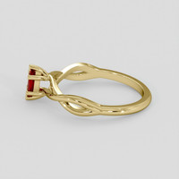 0.23 Ct. Ruby Ring, 18K Yellow Gold 4