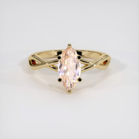 1.63 Ct. Peach Sapphire Ring, 18K Yellow Gold 1
