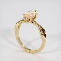1.63 Ct. Peach Sapphire Ring, 18K Yellow Gold 2