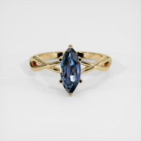 1.76 Ct. Bluish Purple Sapphire Ring, 18K Yellow Gold 1