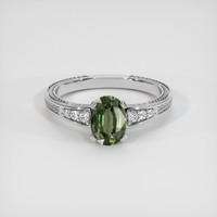 0.90 Ct. Green Sapphire Ring, Platinum 950 1