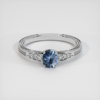 0.75 Ct. Blue Sapphire Ring, Platinum 950 1