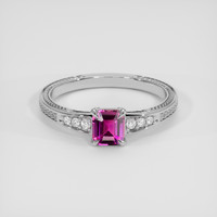 0.66 Ct. Pink Sapphire Ring, Platinum 950 1
