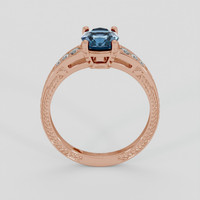 1.41 Ct. Greenish Blue Sapphire Ring, 14K Rose Gold 3