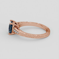 1.41 Ct. Greenish Blue Sapphire Ring, 14K Rose Gold 4