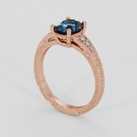 1.41 Ct. Greenish Blue Sapphire Ring, 18K Rose Gold 2