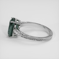 4.17 Ct. Bluish Green Sapphire Ring, 10K White Gold 4