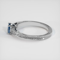 0.75 Ct. Blue Sapphire Ring, 14K White Gold 4