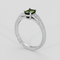 0.94 Ct. Green Sapphire Ring, 14K White Gold 2