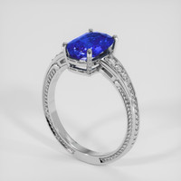 3.02 Ct. Blue Sapphire Ring, 14K White Gold 2