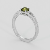 0.80 Ct. Yellowish Green Demantoid Garnet Ring, 18K White Gold 2
