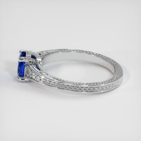 0.75 Ct. Blue Sapphire Ring, 18K White Gold 4