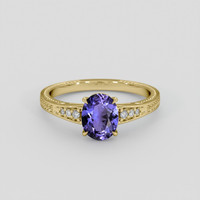 1.41 Ct. Violet Tanzanite Ring, 10K Yellow Gold 1