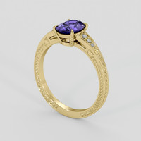 1.41 Ct. Violet Tanzanite Ring, 10K Yellow Gold 2