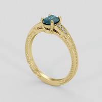 1.19 Ct. Bluish Green Sapphire Ring, 10K Yellow Gold 2