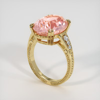 12.01 Ct. Padparadscha Sapphire Ring, 10K Yellow Gold 2