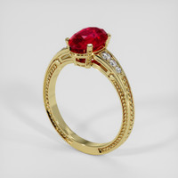 2.18 Ct. Ruby Ring, 14K Yellow Gold 2