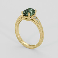 2.58 Ct. Yellowish Green Sapphire Ring, 14K Yellow Gold 2