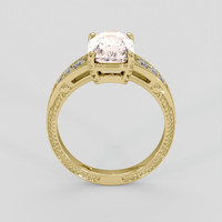 3.06 Ct. Peach Sapphire Ring, 14K Yellow Gold 3