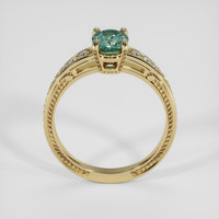 1.17 Ct. Bluish Green Sapphire Ring, 14K Yellow Gold 3