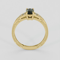 0.63 Ct. Green Sapphire Ring, 14K Yellow Gold 3