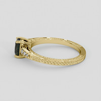 0.63 Ct. Green Sapphire Ring, 14K Yellow Gold 4