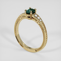 0.46 Ct. Bluish Green Sapphire Ring, 14K Yellow Gold 2