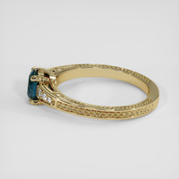 0.71 Ct. Greenish Blue Sapphire Ring, 14K Yellow Gold 4