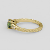 1.34 Ct. Yellowish Green Sapphire Ring, 14K Yellow Gold 4