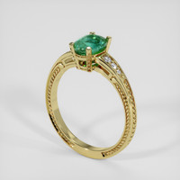 0.90 Ct. Emerald Ring, 18K Yellow Gold 2