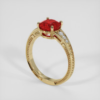 1.64 Ct. Ruby Ring, 18K Yellow Gold 2