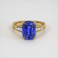 4.48 Ct. Blue Sapphire Ring, 18K Yellow Gold 1