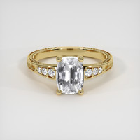 1.50 Ct. White Sapphire Ring, 18K Yellow Gold 1